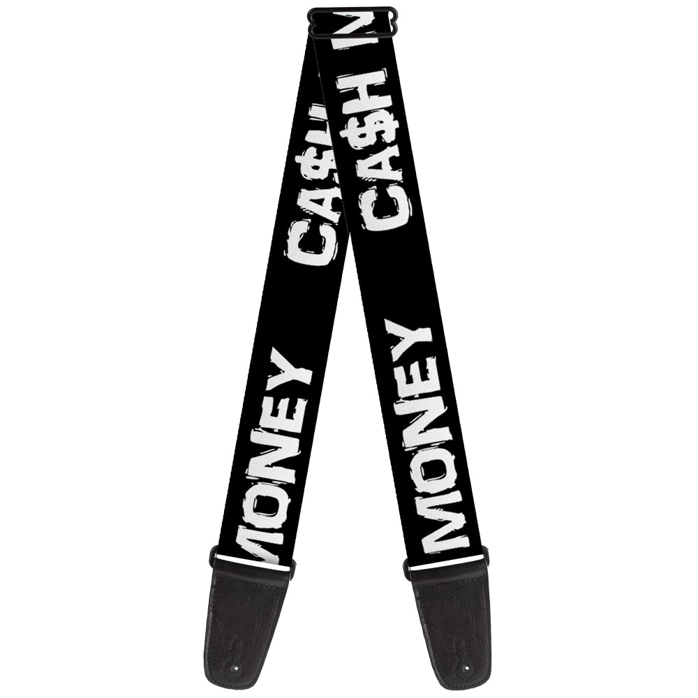 Guitar Strap - CA$H MONEY Black White Guitar Straps Buckle-Down   