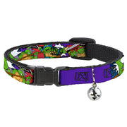 Cat Collar Breakaway with Bell - Classic TMNT Action Poses TEAM TURTLES Breakaway Cat Collars Teenage Mutant Ninja Turtles