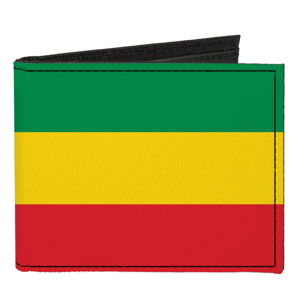 Canvas Bi-Fold Wallet - Rasta Canvas Bi-Fold Wallets Buckle-Down   