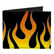 Canvas Bi-Fold Wallet - Flames Black Yellow Orange Canvas Bi-Fold Wallets Buckle-Down   