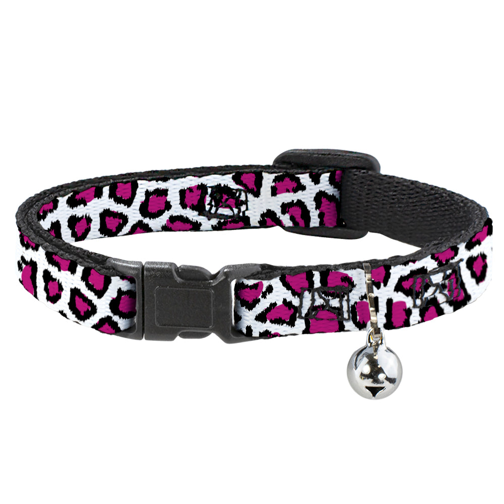 Cat Collar Breakaway - Leopard White Fuchsia Breakaway Cat Collars Buckle-Down   