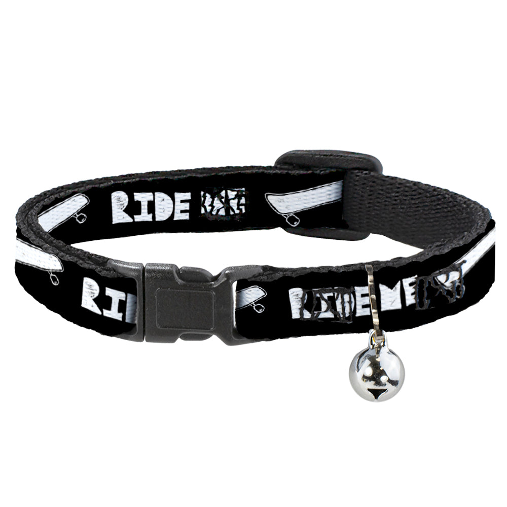 Cat Collar Breakaway - RIDE ME Skateboard Black White Breakaway Cat Collars Buckle-Down   