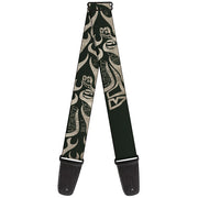 Guitar Strap - BD AUTHENTIC SEATBELT BELT SINCE 1993 Flames Olive Tan Guitar Straps Buckle-Down   