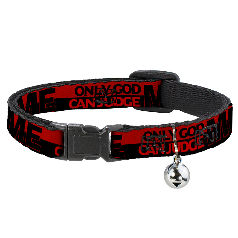 Cat Collar Breakaway - ONLY GOD CAN JUDGE ME Stripe Red Black Red Breakaway Cat Collars Buckle-Down   