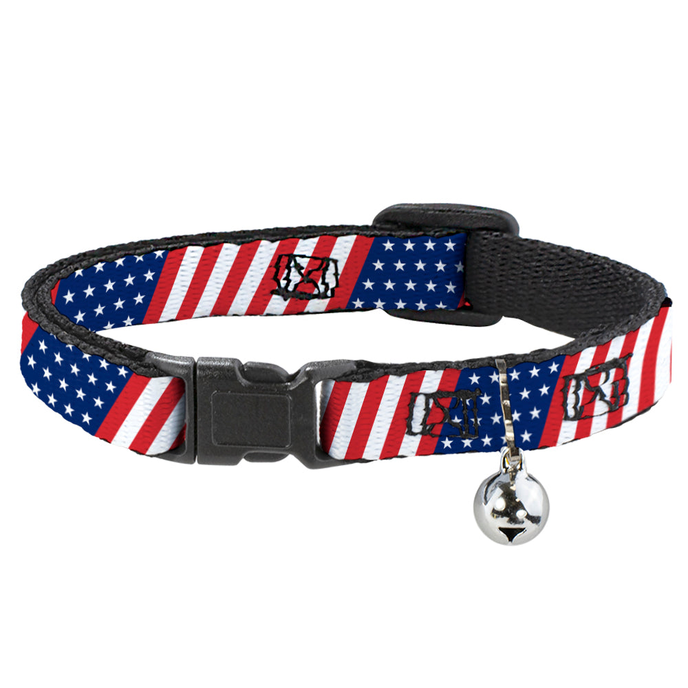 Cat Collar Breakaway - American Flag Diagonal Breakaway Cat Collars Buckle-Down   