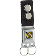 Keychain - SUPER BEE Logo Full Color Black Yellow White - Black Keychains Dodge