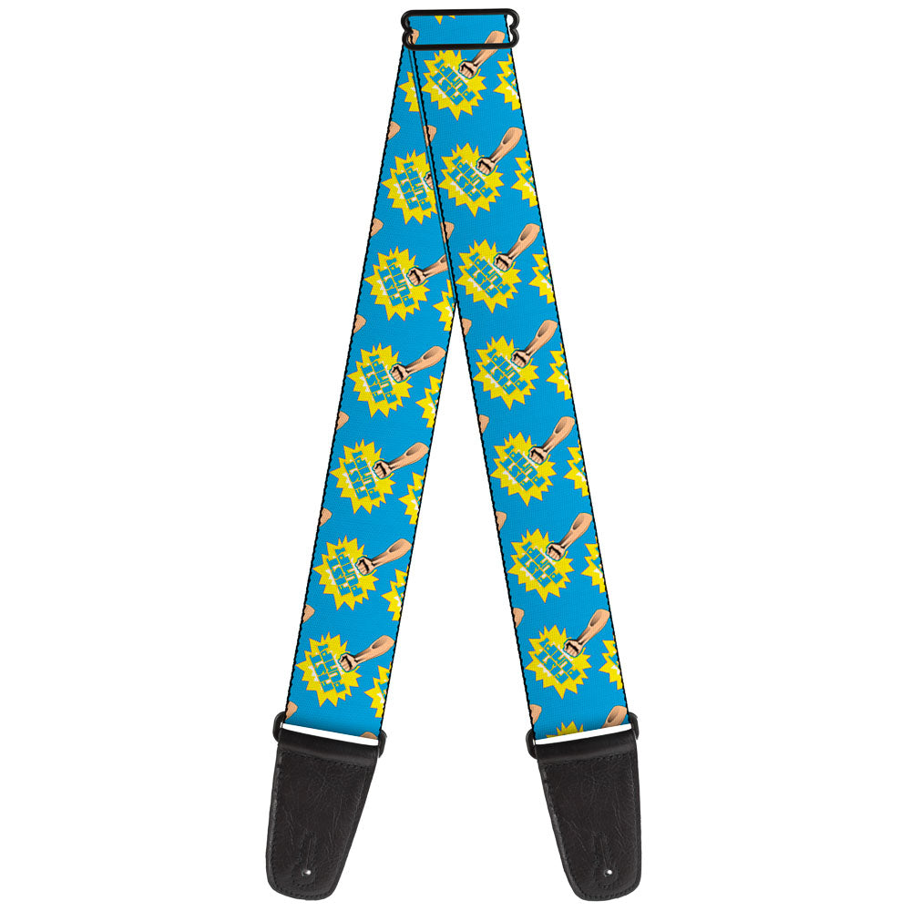 Guitar Strap - Fist Pump Baby Blue Yellow Guitar Straps Buckle-Down   
