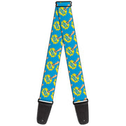 Guitar Strap - Fist Pump Baby Blue Yellow Guitar Straps Buckle-Down   