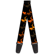 Guitar Strap - Mud Flap Girl Repeat Black Orange Fade Guitar Straps Buckle-Down   