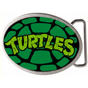 TURTLES Turtle Shell Framed FCG Black Greens - Chrome Oval Rock Star Buckle Belt Buckles Teenage Mutant Ninja Turtles