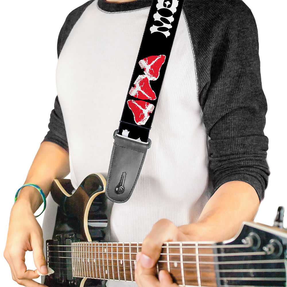 Guitar Strap - Steaks w MEAT Text Guitar Straps Buckle-Down   
