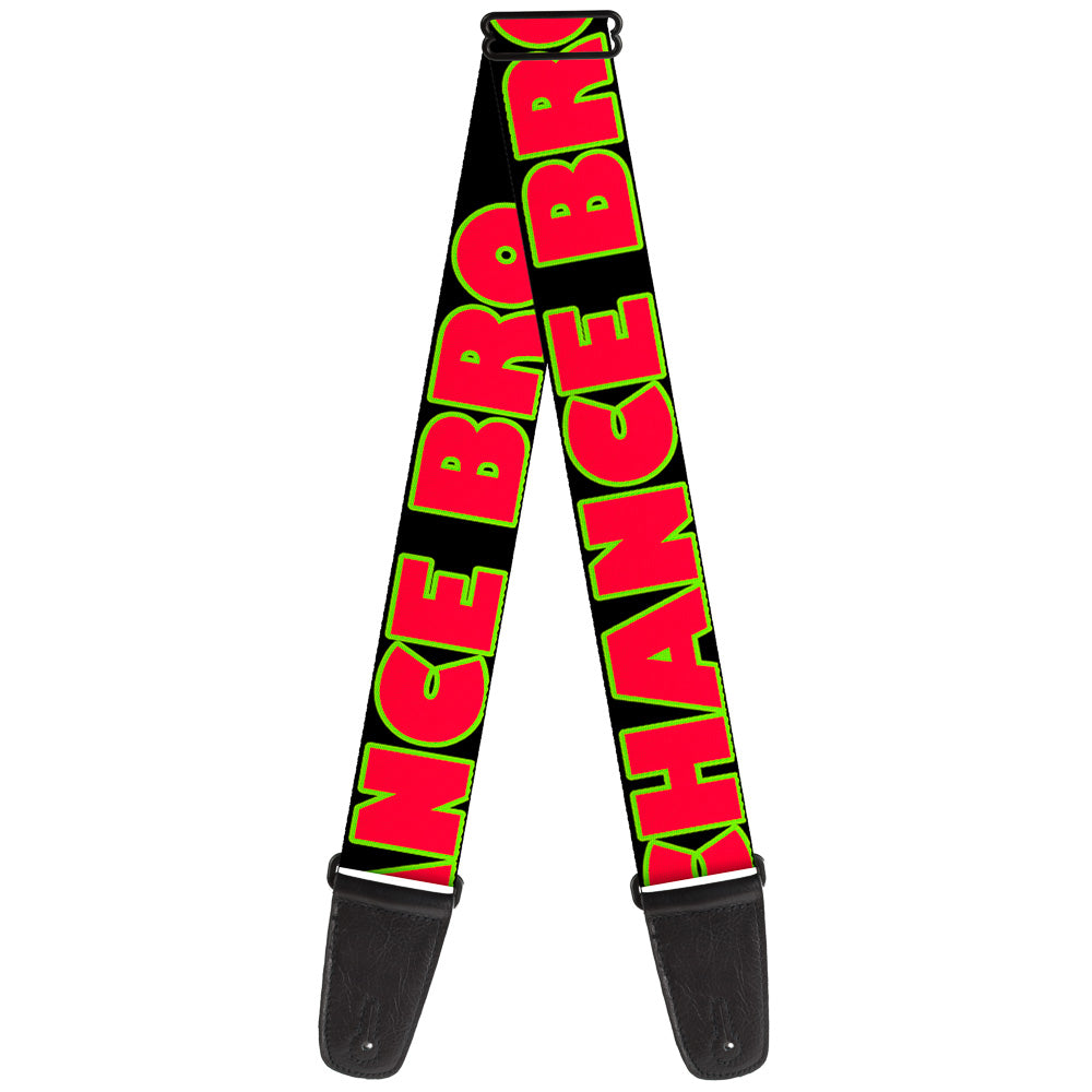 Guitar Strap - NO CHANCE BRO Black Yellow Red Guitar Straps Buckle-Down   