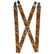 Suspenders - 1.0" - Tattoo Johnny-Hearts & Roses Suspenders Tattoo Johnny   
