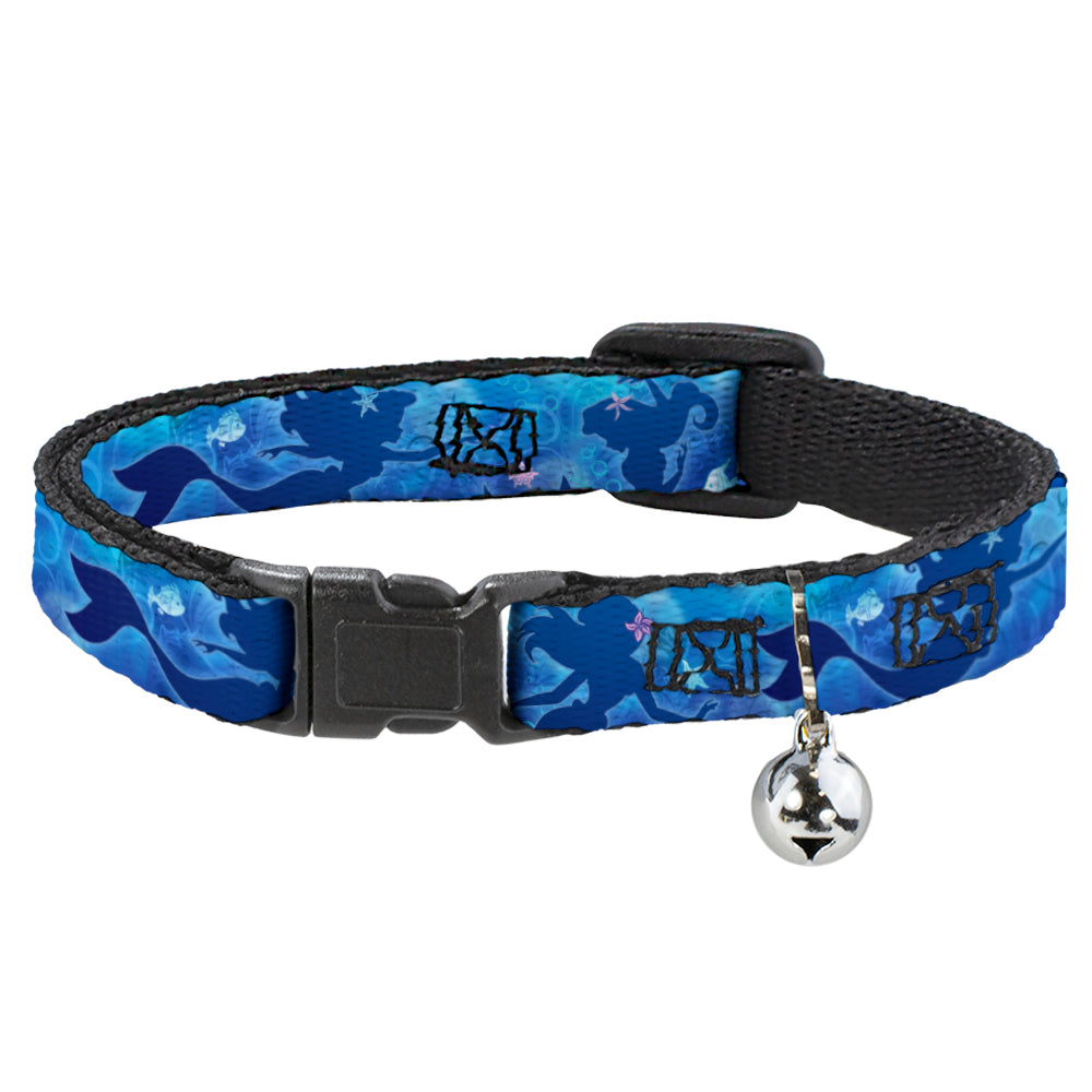 Cat Collar Breakaway - Ariel Silhouette Poses Castle Blues Breakaway Cat Collars Disney   