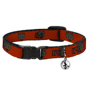 Cat Collar Breakaway - Brown Bear Repeat Orange Breakaway Cat Collars Buckle-Down   