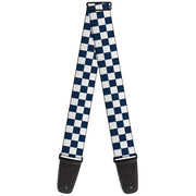 Guitar Strap - Checker Sapphire Blue White Guitar Straps Buckle-Down   