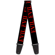 Guitar Strap - Flaming EVIL Black Red Guitar Straps Buckle-Down   