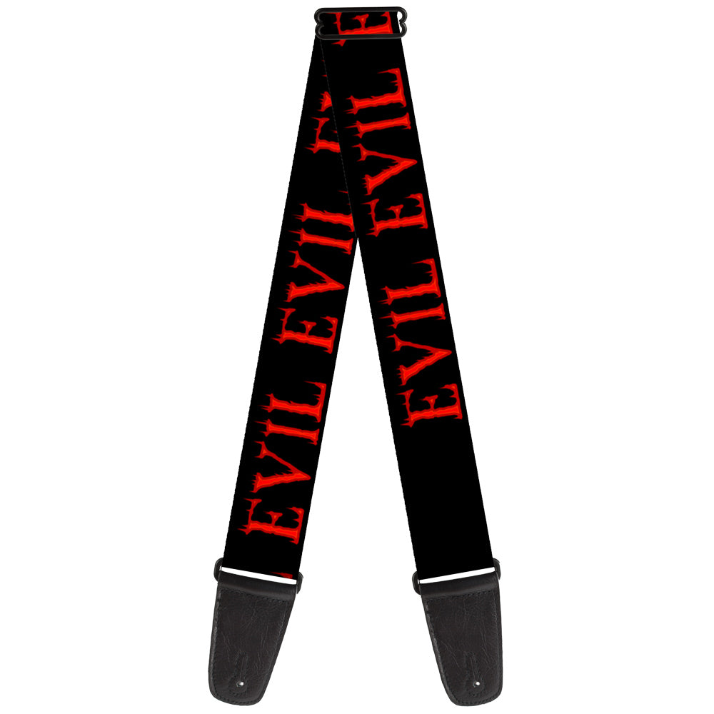 Guitar Strap - Flaming EVIL Black Red Guitar Straps Buckle-Down   