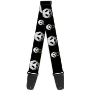 Guitar Strap - Panda w Gold Chain Black Guitar Straps Buckle-Down   