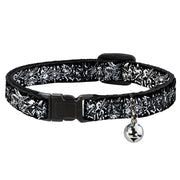 Cat Collar Breakaway - Tattoo Johnny-Fairies Black White Breakaway Cat Collars Tattoo Johnny   
