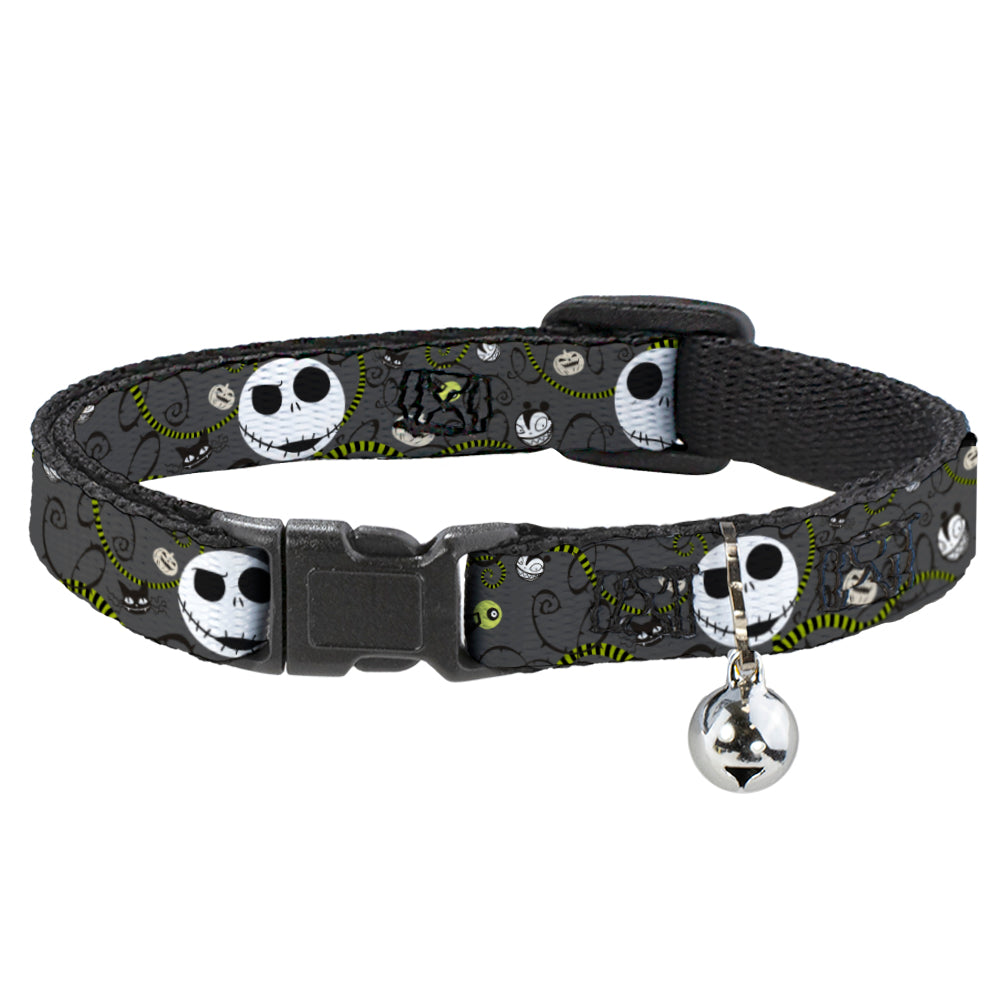 Cat Collar Breakaway - Nightmare Before Christmas Jack Expressions Halloween Elements Gray Breakaway Cat Collars Disney   