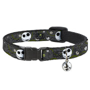 Cat Collar Breakaway - Nightmare Before Christmas Jack Expressions Halloween Elements Gray Breakaway Cat Collars Disney   