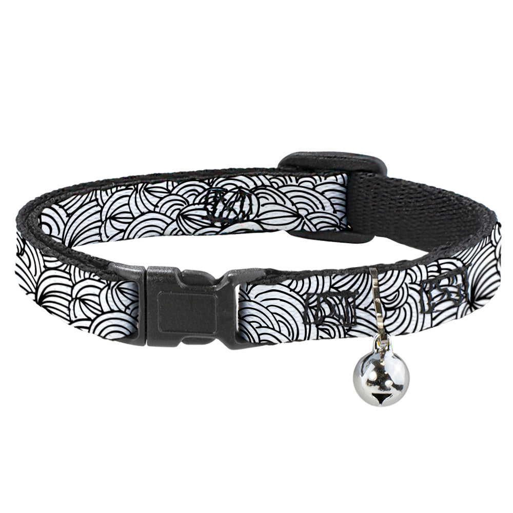 Cat Collar Breakaway - Doodle1 White Black Breakaway Cat Collars Buckle-Down   
