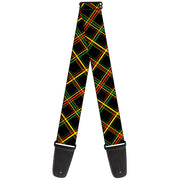 Guitar Strap - Plaid X Rasta Guitar Straps Buckle-Down   