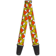 Guitar Strap - Fox Face Scattered Warm Olive2 Guitar Straps Buckle-Down   