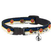 Cat Collar Breakaway - Tulsa Oklahoma City Flag Navy Blue Gold Red Beige Breakaway Cat Collars Buckle-Down   