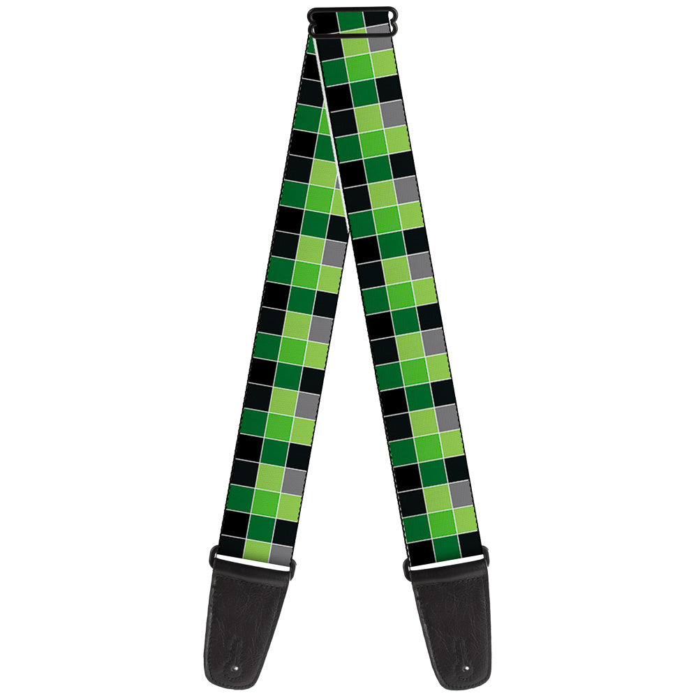 Guitar Strap - Checker Mosaic Green Guitar Straps Buckle-Down   