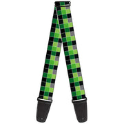 Guitar Strap - Checker Mosaic Green Guitar Straps Buckle-Down   