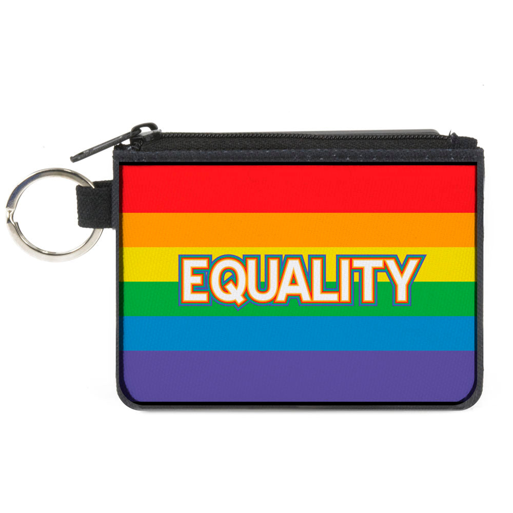 Canvas Zipper Wallet - MINI X-SMALL - EQUALITY Stripe Rainbow White Canvas Zipper Wallets Buckle-Down   