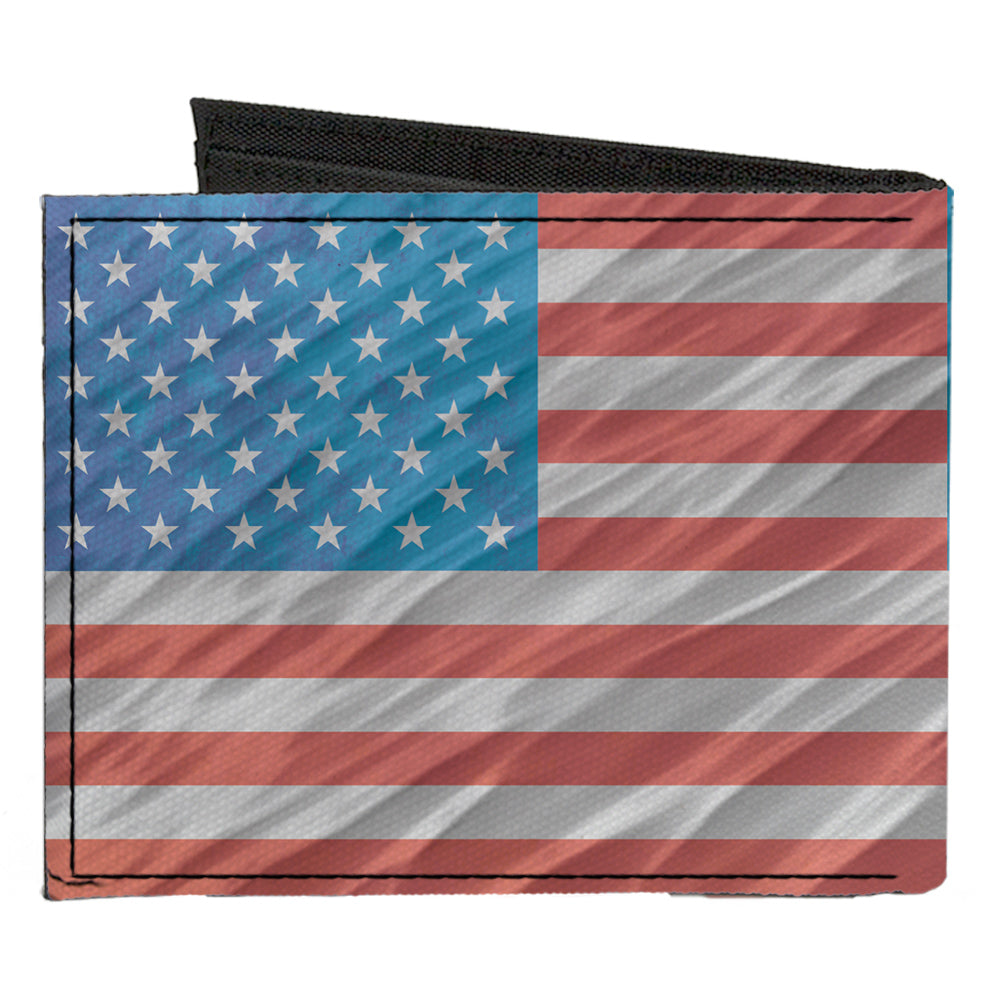 Canvas Bi-Fold Wallet - American Flag Waving Canvas Bi-Fold Wallets Buckle-Down   