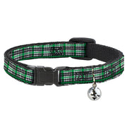Cat Collar Breakaway - Mini Houndstooth Green Black Gray Breakaway Cat Collars Buckle-Down   