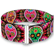 Cinch Waist Belt - Six Sugar Skulls Multi Color Womens Cinch Waist Belts Thaneeya McArdle   