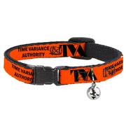 Cat Collar Breakaway with Bell - Loki Series TVA TIME VARIANCE AUTHORITY Text Orange Black Breakaway Cat Collars Marvel Comics   