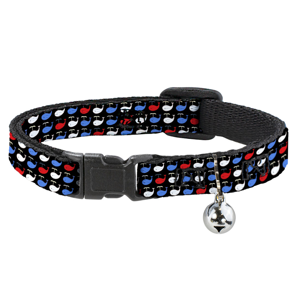 Cat Collar Breakaway - Whales Navy Red White Blue Breakaway Cat Collars Buckle-Down   