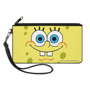 Canvas Zipper Wallet - LARGE - SpongeBob Face CLOSE-UP Yellows Canvas Zipper Wallets SpongeBob SquarePants