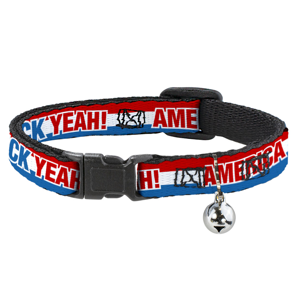 Cat Collar Breakaway - AMERICA, FUCK YEA Red White Blue Breakaway Cat Collars Buckle-Down   