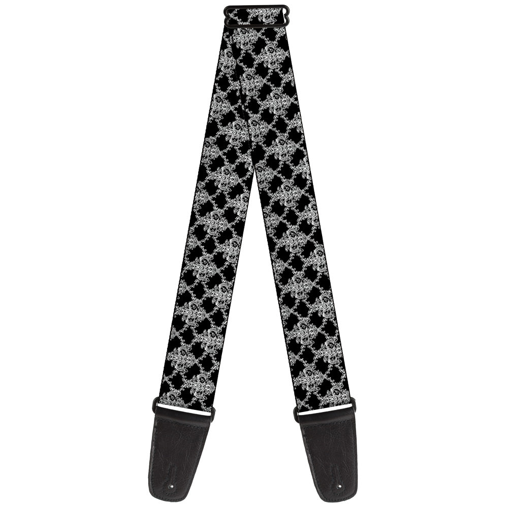 Guitar Strap - Boudoir Wallpaper Black White Guitar Straps Buckle-Down   