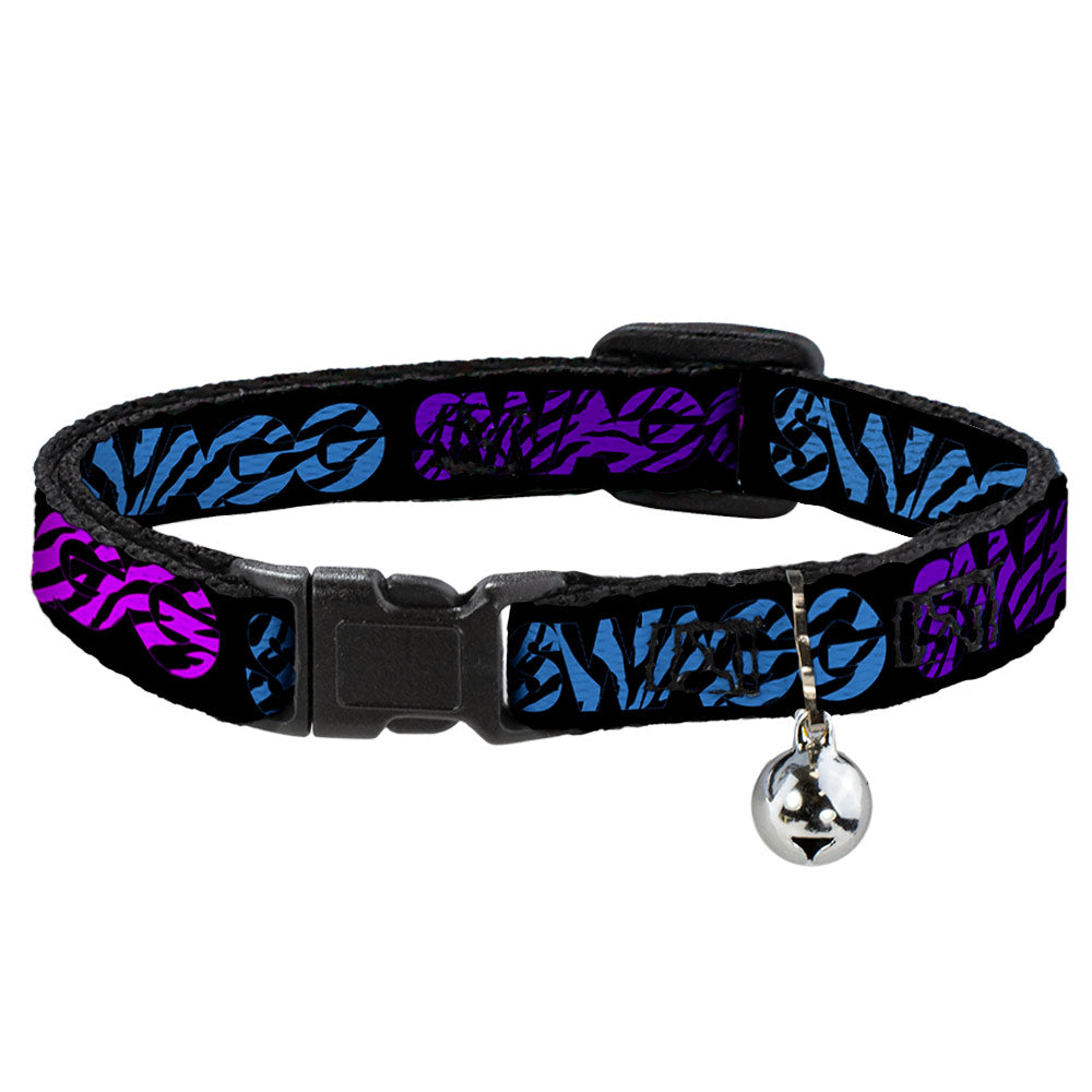 Cat Collar Breakaway - SWAGG Black Zebra Multi Neon Breakaway Cat Collars Buckle-Down   
