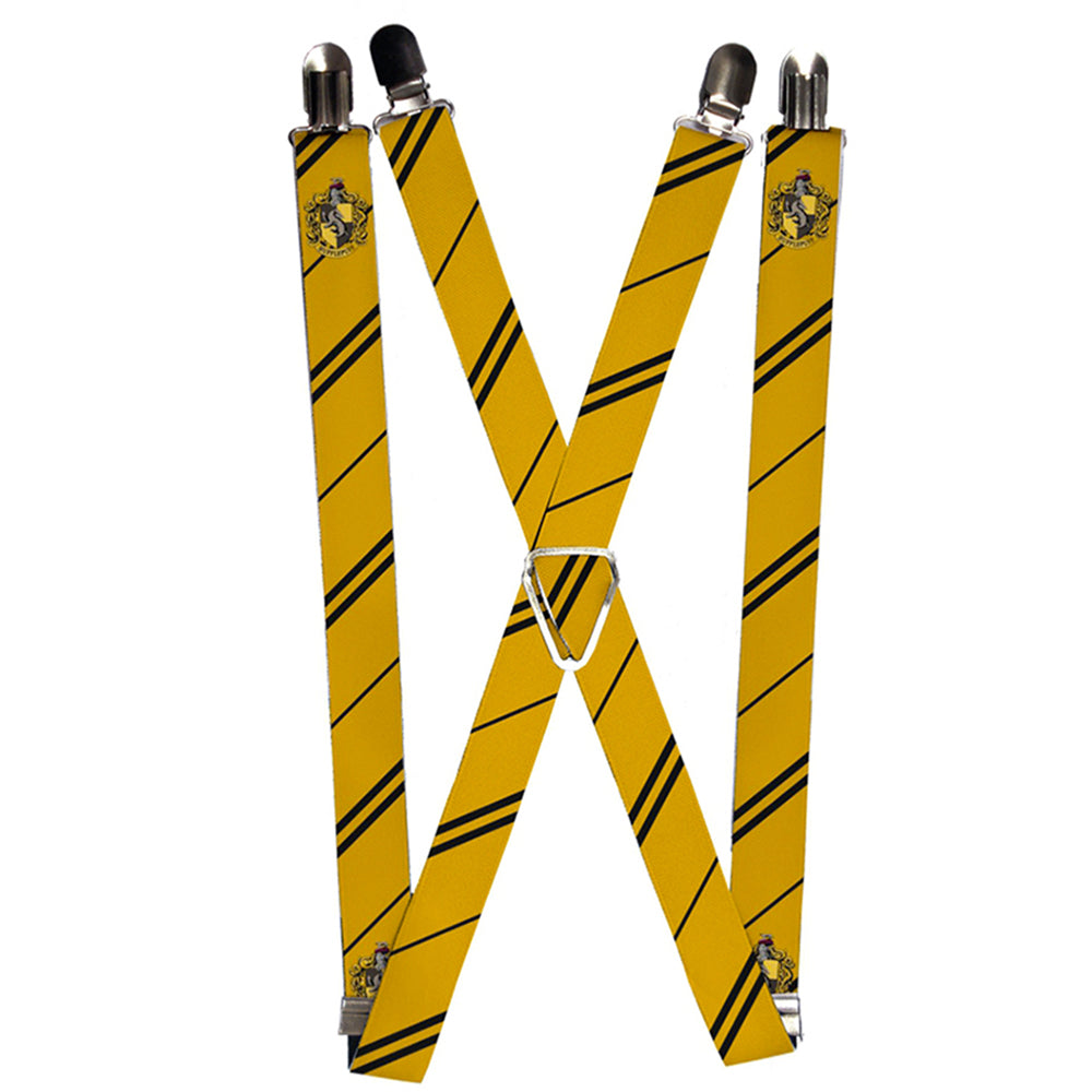 Suspenders - 1.0" - HUFFLEPUFF Crest Stripe Yellow Black Suspenders Harry Potter Default Title