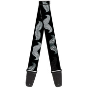 Guitar Strap - Mustache Sketch Black White Guitar Straps Buckle-Down   