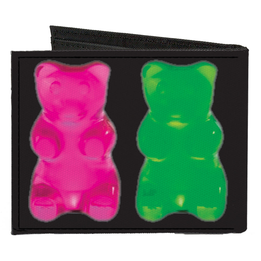 Canvas Bi-Fold Wallet - Gummy Bears Black Multi Color Canvas Bi-Fold Wallets Buckle-Down   