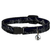 Cat Collar Breakaway - San Francisco Vivid Skyline Midnight Blue Breakaway Cat Collars Buckle-Down   