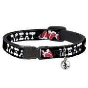 Cat Collar Breakaway - Steaks w MEAT Text Breakaway Cat Collars Buckle-Down   