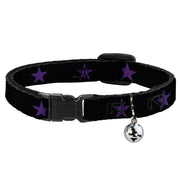 Cat Collar Breakaway - Star Black Purple Breakaway Cat Collars Buckle-Down   