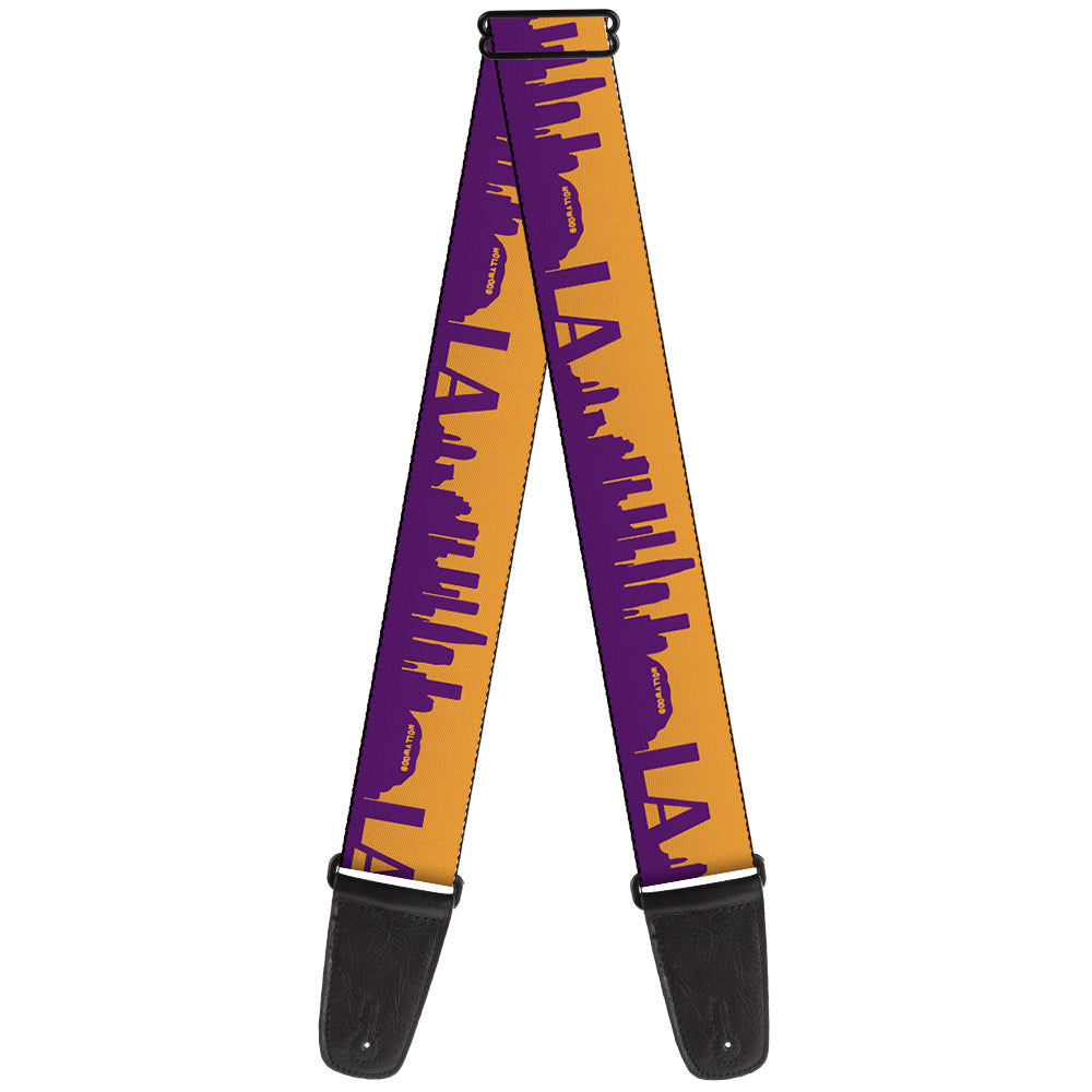 Guitar Strap - Los Angeles Solid Skyline Gold Purple Guitar Straps Buckle-Down   