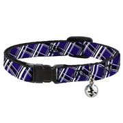 Cat Collar Breakaway - Plaid X2 Purple Gray White Black Breakaway Cat Collars Buckle-Down   